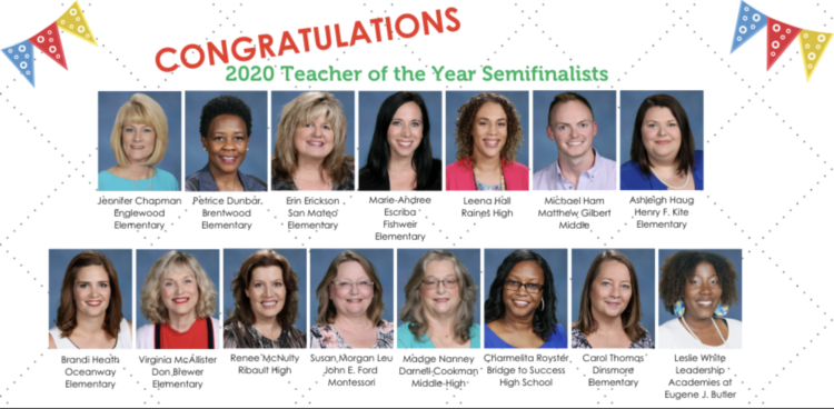 Congratulations 2020 Teacher of the Year Semifinalists