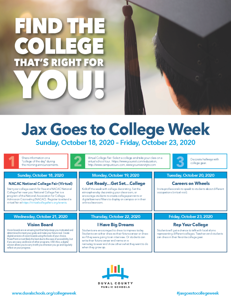 National Virtual College Fair, Jax Goes to College Week begins Oct. 18