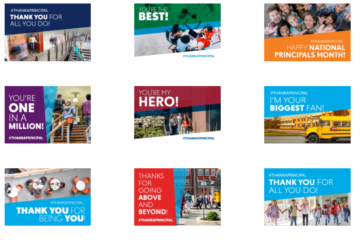 Logos of e-cards for Thank A Principal