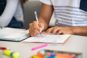 Stock photo of student taking test