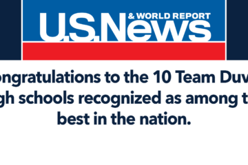 U.S. News and World Report logo. Congratulations to the 10 Team Duval high schools recognized as among the best in the nation.