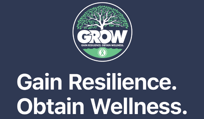 GROW logo. Gain Resilience. Obtain Wellness.