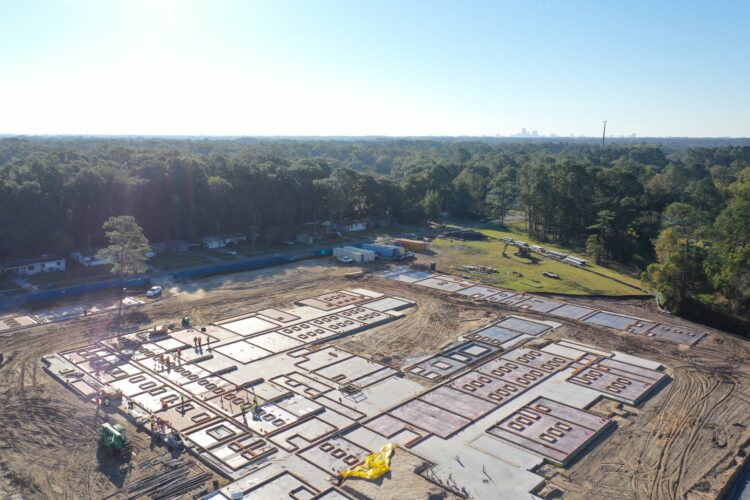 Aerial view of Rutledge Pearson new building construction site