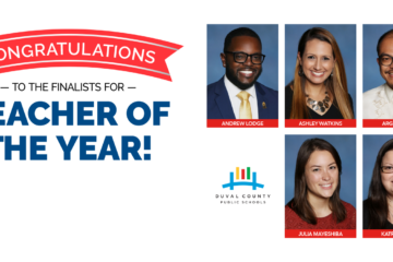 Congratulations to the finalists for Teacher of the Year: Andrew Lodge, Ashley Watkins, Argel Hipol, Julia Mayeshiba, and Katrina Bias