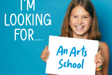 Title reads: I'm Looking For. Child holding sign that reads: An Art School.