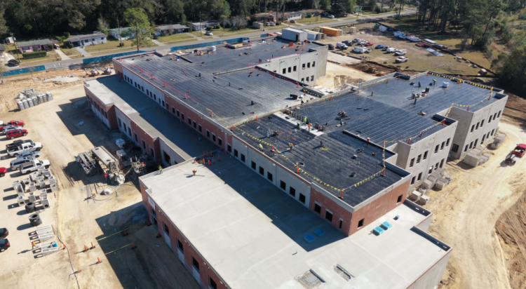 Aerial view of the Rutledge H. Pearson construction site