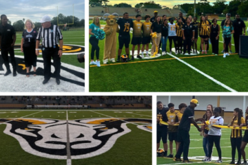 Images from the ribbon cutting ceremony for the new AstroTurf field at Englewood High School.