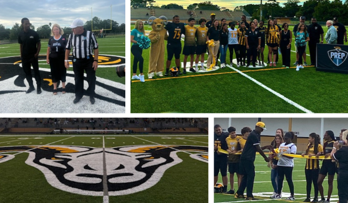 Images from the ribbon cutting ceremony for the new AstroTurf field at Englewood High School.