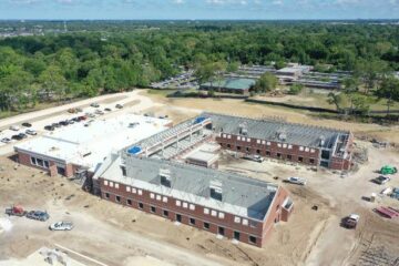 Ariel view of the new Southside Estates ES under construction