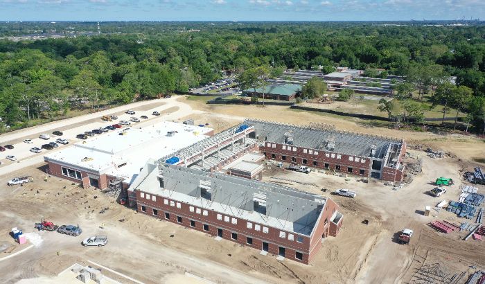 Ariel view of the new Southside Estates ES under construction